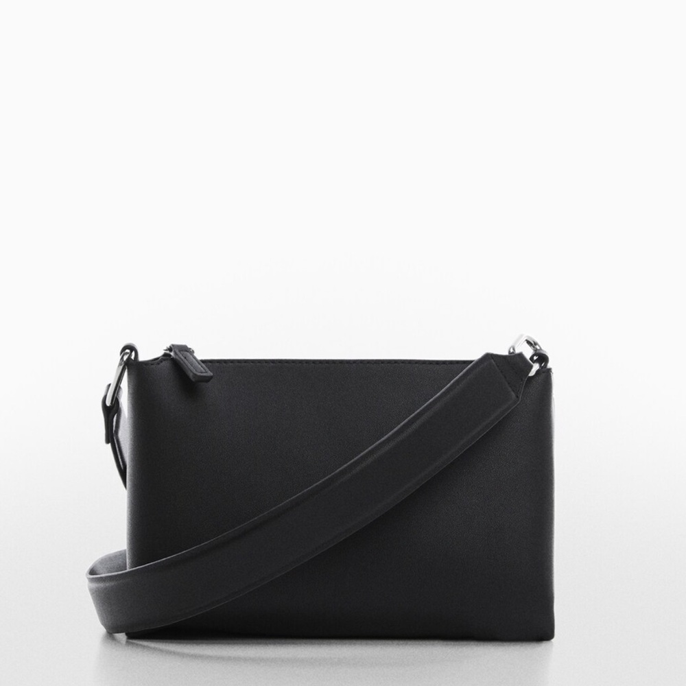 MANGO Leather-Effect Crossbody Bag, Color Black
